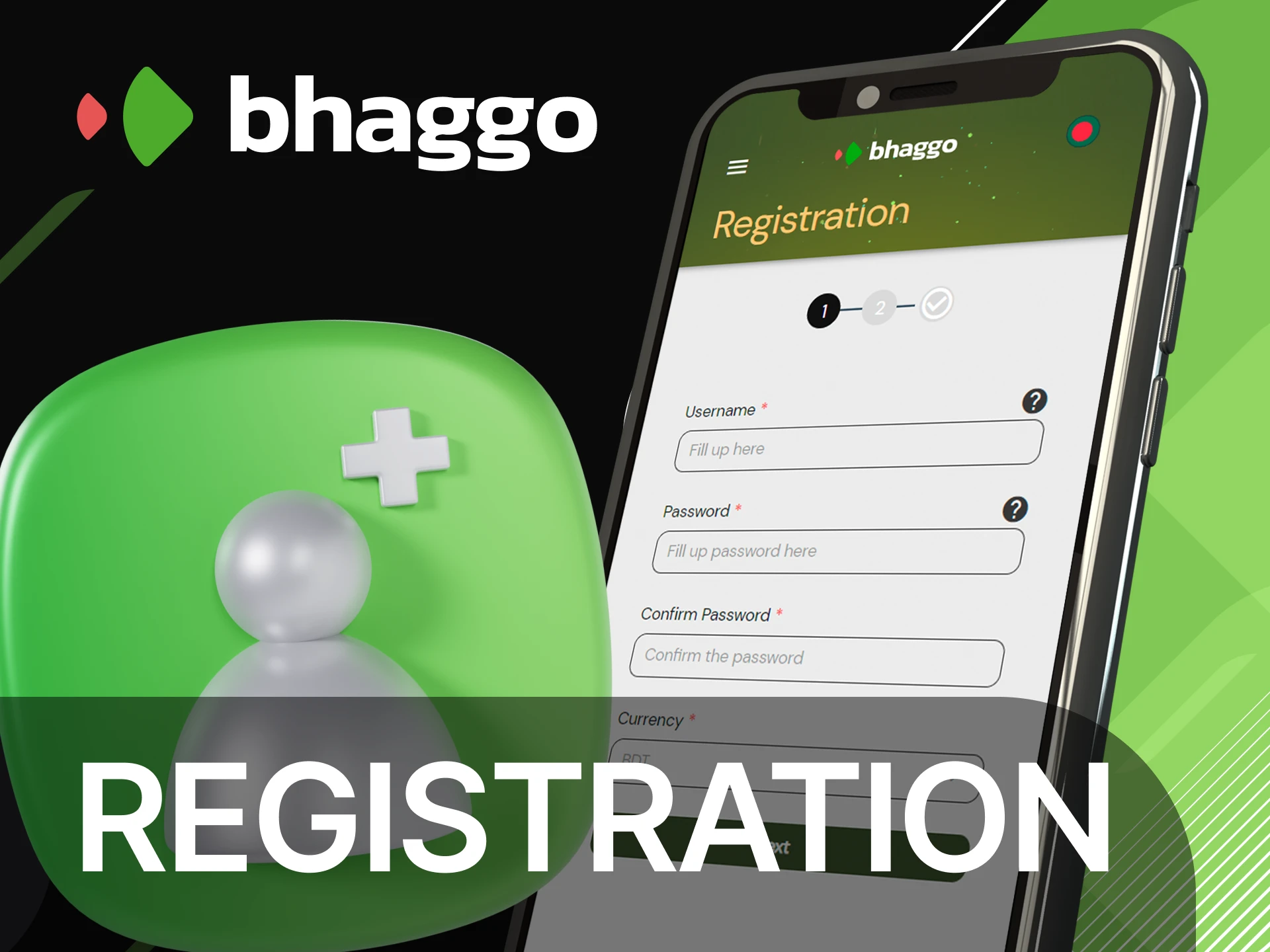 Easy registration in Bhaggo mobile app.
