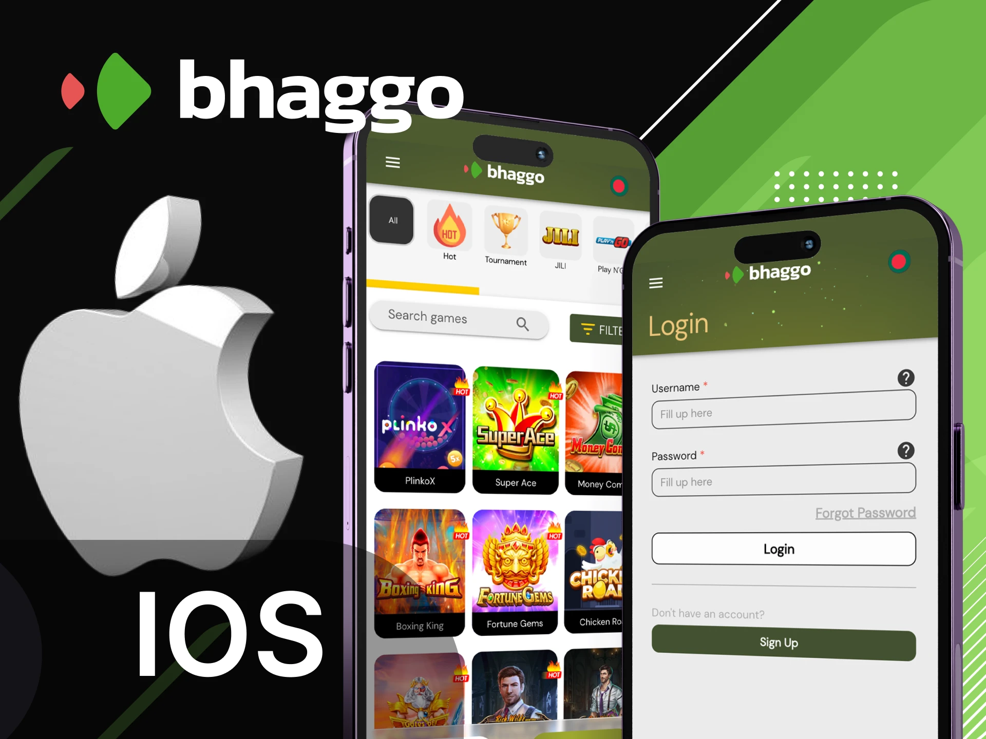 You can play Bhaggo online casino in the browser on your iOS phone.