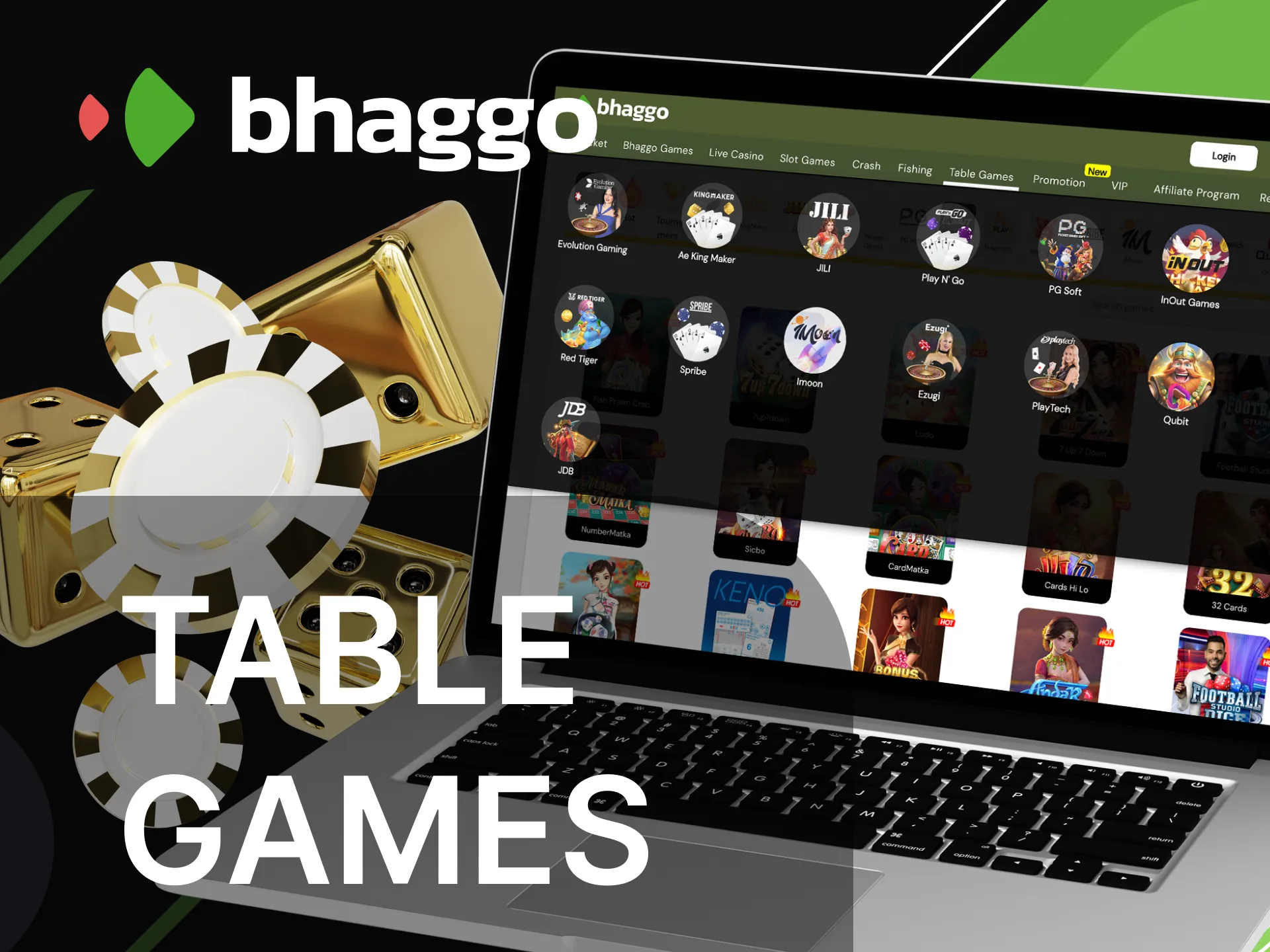 Play the most popular games from the table games section at Bhaggo online casino.